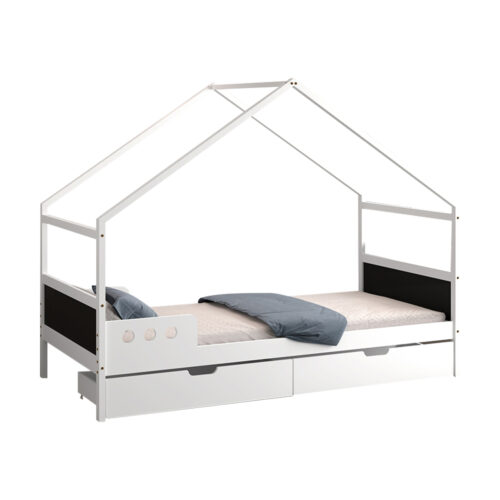 ΚΡΕΒΑΤΙ ΠΑΙΔΙΚΟ ΜΕ ΣΥΡΤΑΡΙΑ HOUSER HM741.01 τ.MONTESSORI ΞΥΛΟ ΠΕΥΚΟ ΛΕΥΚΟ-190x90εκ (x1)