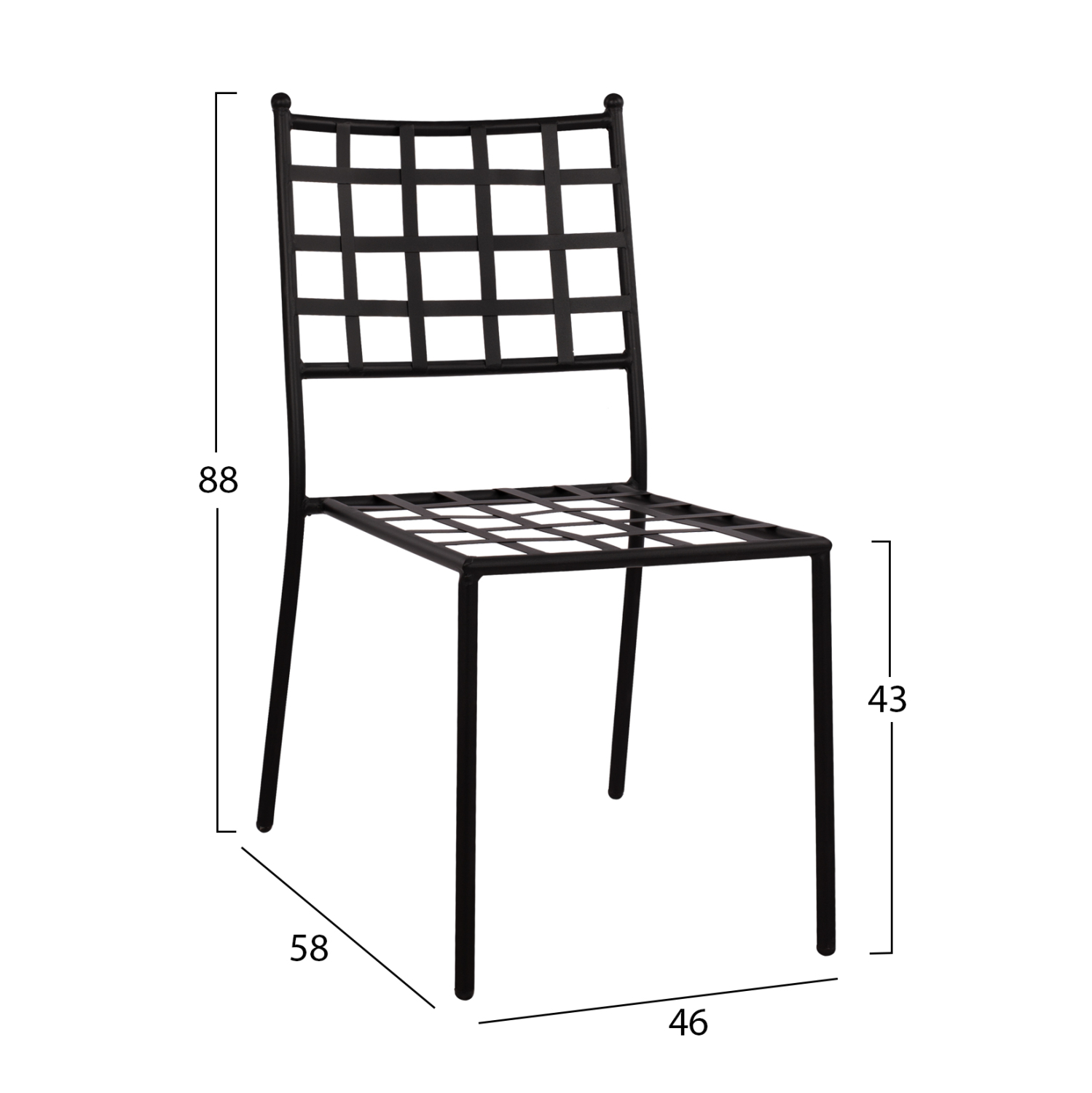 ΜΕΤΑΛΛΙΚΗ ΚΑΡΕΚΛΑ EMERY HM5509 ΣΕ ΜΑΥΡΗ ΑΠΟΧΡΩΣΗ 46x58x88 cm (x1) - Image 2