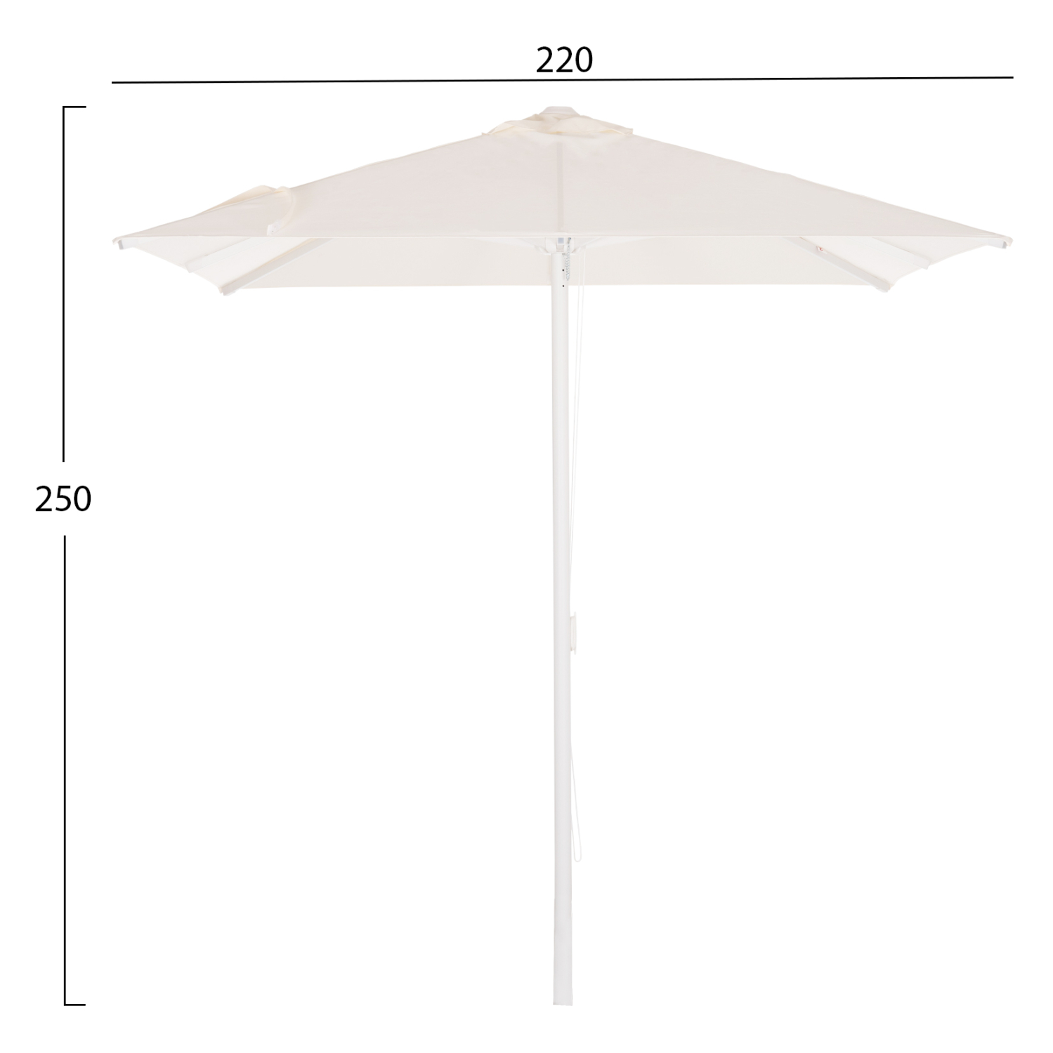ΟΜΠΡΕΛΑ ΕΠΑΓΓEΛΜΑΤΙΚΗ ALU REGGIE 2.20x2.20x2.50m ΕΚΡΟΥ ΠΑΝΙ 8ΑΚΤΙΝΕΣ HM6013.01 (x1) - Image 2