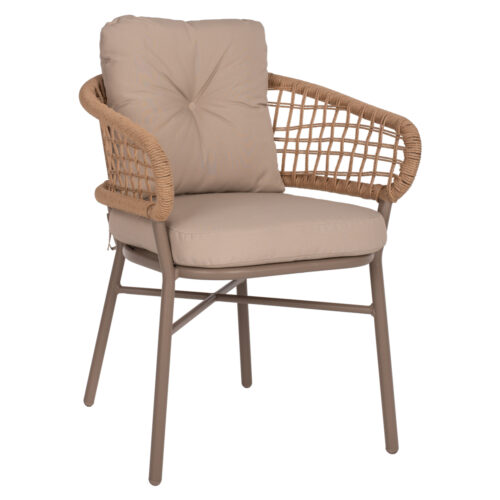 ΠΟΛΥΘΡΟΝΑ ΑΛΟΥΜΙΝΙΟΥ ΜΟΚΑ ΕΠΑΓΓΕΛΜ. RATTAN & ΜΑΞΙΛΑΡΙ ΜΠΕΖ HM5863.02 60x56x84 εκ. (x1)