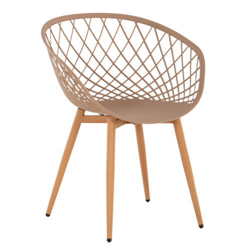 ΠΟΛΥΘΡΟΝΑ ΠΟΛΥΠΡΟΠΥΛΕΝΙΟΥ ΚΑΠΟΥΤΣΙΝΟ ΜΕΤΑΛΛΙΚΑ ΠΟΔΙΑ ARIADNE HM8001.13 63x56x80Y εκ. (x4)