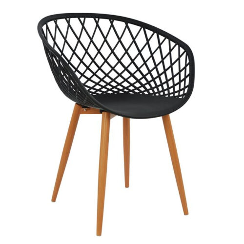 ΠΟΛΥΘΡΟΝΑ ΠΟΛΥΠΡΟΠΥΛΕΝΙΟΥ ΜΑΥΡΗ ΜΕ ΜΕΤΑΛΛΙΚΑ ΠΟΔΙΑ ΑΠΟΜΙΜΗΣΗ ΞΥΛΟΥ ARIADNE HM8001.02 62,5x56x80 εκ. (x4)