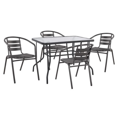 ΣΕΤ ΤΡΑΠΕΖΑΡΙΑΣ 5ΤΜΧ ADAM HM21220.01 ΚΑΡΕΚΛΕΣ ΜΕΤΑΛΛΙΚΕΣ & ΤΡΑΠΕΖΙ 110x60 ΓΚΡΙ (x1)