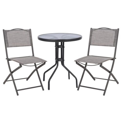 ΣΕΤ ΕΞ.ΧΩΡΟΥ 3ΤΜΧ LIMA HM21038.01 ΤΡΑΠΕΖΙ LIMA & 2 ΠΤΥΣΣΟΜΕΝΕΣ ΚΑΡΕΚΛΕΣ ΓΚΡΙ (x1)