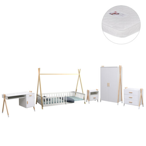 ΣΕΤ ΠΑΙΔΙΚΟΥ ΔΩΜΑΤΙΟΥ 6TMX PASCHAL HM21337 ΞΥΛΟ ΠΕΥΚΟΥ--ΜΕΛΑΜΙΝΗ-ΛΕΥΚΟ (x1)