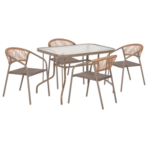 ΣΕΤ ΤΡΑΠΕΖΑΡΙΑΣ 5ΤΜΧ ADAM HM10727.04 ΚΑΡΕΚΛΕΣ ΜΕΤΑΛΛΙΚΕΣ & ΤΡΑΠΕΖΙ 110x60εκ ΣΑΜΠΑΝΙ (x1)