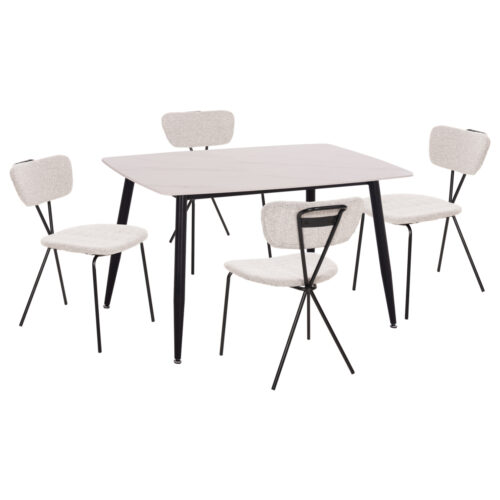 ΣΕΤ ΤΡΑΠΕΖΑΡΙΑΣ 5ΤΜΧ RAVEN HM21067.01 ΚΕΡΑΜΙΚΟ TOP ΛΕΥΚΟ ΜΑΡΜΑΡΟ--ΜΕΤΑΛΛΟ (x1)