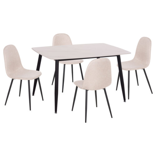 ΣΕΤ ΤΡΑΠΕΖΑΡΙΑΣ 5ΤΜΧ RAVEN HM21068.01 ΚΕΡΑΜΙΚΟ TOP ΛΕΥΚΟ ΜΑΡΜΑΡΟ--ΜΠΕΖ ΥΦΑΣΜΑ (x1)