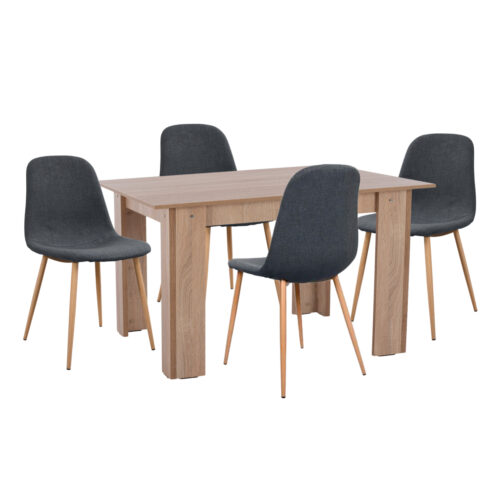 ΣΕΤ ΤΡΑΠΕΖΑΡΙΑΣ 5ΤΜΧ KELVIN HM21117 ΤΡΑΠΕΖΙ ΜΕ ΚΑΡΕΚΛΕΣ ΜΕΤΑΛΛΙΚΕΣ ΜΕ ΥΦΑΣΜΑ (x1)