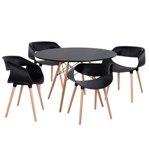 ΣΕΤ ΤΡΑΠΕΖΑΡΙΑΣ 5ΤΜΧ MAGGIE HM21187 MDF TOP & ΠΟΛΥΠΡΟΠΥΛΕΝΙΟ ΣΕ ΜΑΥΡΟ ΧΡΩΜΑ (x1)