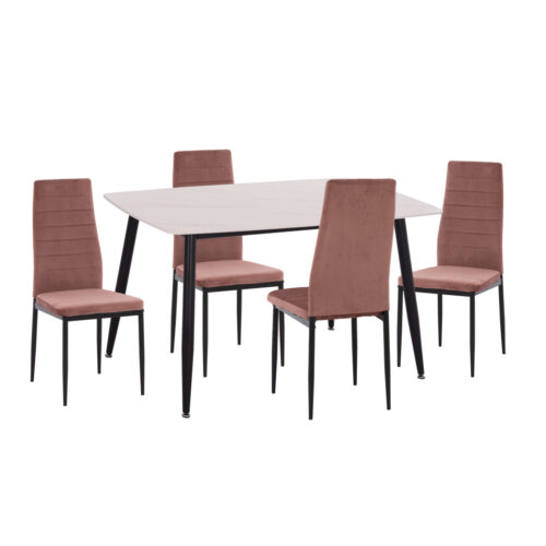 ΣΕΤ ΤΡΑΠΕΖΑΡΙΑΣ 5ΤΜΧ RAVEN HM21264.01 ΚΕΡΑΜΙΚΟ TOP ΛΕΥΚΟ ΜΑΡΜΑΡΟ--ΒΕΛΟΥΔΟ ΣΑΠΙΟ ΜΗΛΟ (x1)