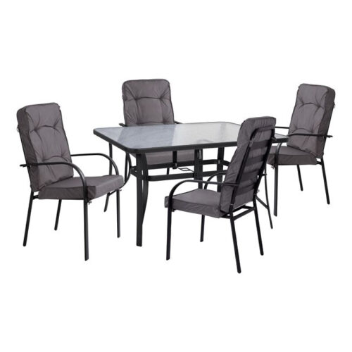 ΣΕΤ ΤΡΑΠΕΖΑΡΙΑΣ 5TMX ΤΡΑΠΕΖΙ 140Χ80Χ72Υεκ.ΚΑΙ 4 ΠΟΛΥΘΡΟΝΕΣ ΜΕΤΑΛΛΟ ΓΚΡΙ HM10562.01 (x1)