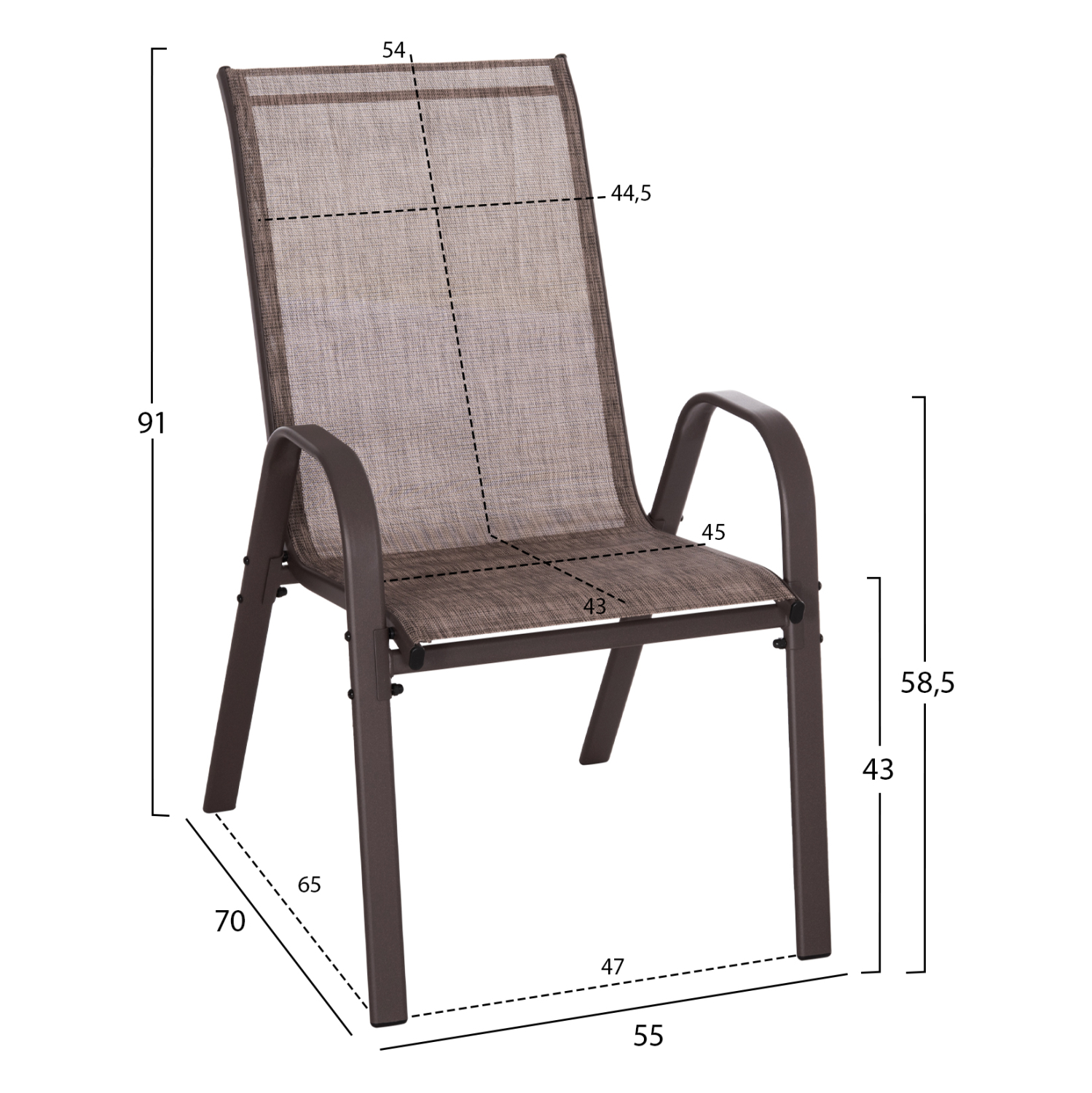 ΣΕΤ ΤΡΑΠΕΖΑΡΙΑΣ ΕΞ.ΧΩΡΟΥ 5ΤΜΧ HM5200.02 ΜΕ 4 ΚΑΡΕΚΛΕΣ & ΤΡΑΠΕΖΙ 140Χ80--ΚΑΦΕ (x1) - Image 8