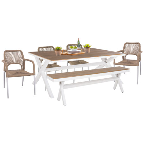 ΣΕΤ ΤΡΑΠΕΖΑΡΙΑΣ ΕΞΩΤ.ΧΩΡΟΥ 6TMX TAWNEE HM21108-ΤΡΑΠΕΖΙ-ΠΑΓΚΑΚΙ-ΠΟΛΥΘΡΟΝΕΣ & ΚΑΡΕΚΛΕΣ (x1)