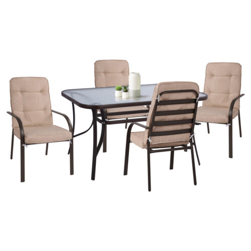 ΣΕΤ ΤΡΑΠΕΖΑΡΙΑΣ ΕΞΩΤ.ΧΩΡΟΥ HM11880 ΜΕΤΑΛΛΙΚΟ 5ΤΜΧ ΚΑΦΕ-ΜΠΕΖ (x1)