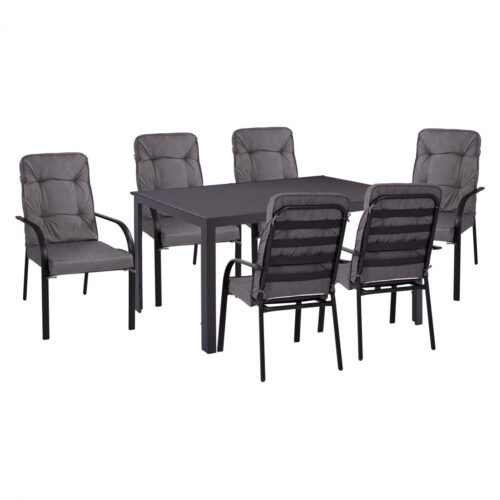 ΣΕΤ ΤΡΑΠΕΖΑΡΙΑΣ 7 ΤΜΧ ΤΡΑΠΕΖΙ ΓΚΡΙ 150X90 ΚΑΙ ΠΟΛΥΘΡΟΝΑ ΜΕ ΜΑΞΙΛΑΡΙ ΓΚΡΙ HM11521.01 (x1)