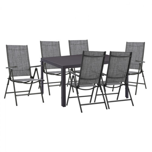 ΣΕΤ ΤΡΑΠΕΖΑΡΙΑΣ 7 ΤΜΧ ΤΡΑΠΕΖΙ ΓΚΡΙ 150X90 ΚΑΙ ΠΟΛΥΘΡΟΝΑ ΠΤΥΣ/ΝΗ HM11531.01 (x1)