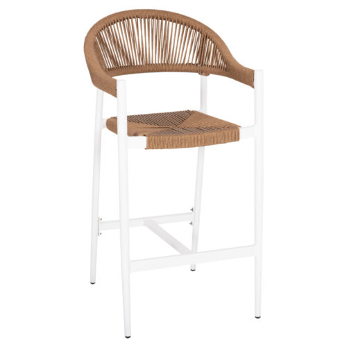 ΣΚΑΜΠΟ BAR ΑΛΟΥΜΙΝΙΟΥ GREGG HM5788.11 ΛΕΥΚΟ-ΜΠΕΖ ΤΗΣ ΑΜΜΟΥ ΣΥΝΘ.RATTAN 55x57x106Υεκ. (x1)