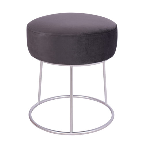 ΣΚΑΜΠΟ KARLO ΓΚΡΙ ΒΕΛΟΥΔΟ ΜΕ ΑΣΗΜΙ ΒΑΣΗ HM8411.01 Φ36x38Υ εκ. (x1)