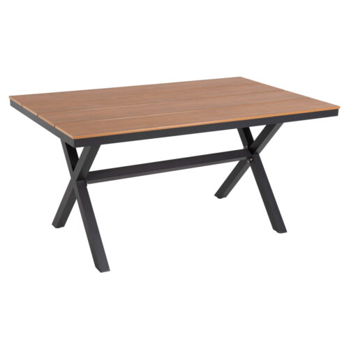 ΤΡΑΠΕΖΙ ΑΛΟΥΜΙΝΙΟΥ ΟΡΘΟΓΩΝΙΟ TAWNEE HM6037.01 ΑΝΘΡΑΚΙ-POLYWOOD ΦΥΣΙΚΟ 150x89,5x73Υ (x1)