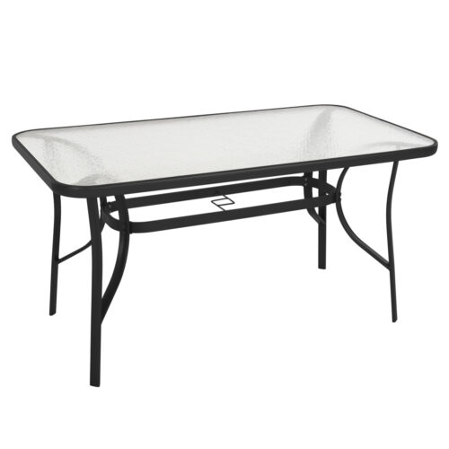 ΤΡΑΠΕΖΙ BRUNO HM5106.03 ΜΑΥΡΟ ΜΕΤΑΛΛΙΚΟ ΜΕ ΓΥΑΛΙΝΗ ΕΠΙΦΑΝΕΙΑ 140Χ80Χ72Υεκ (x1)