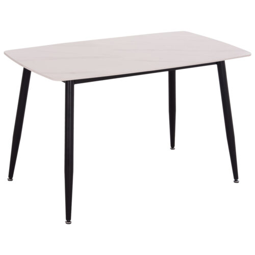 ΤΡΑΠΕΖΙ RAVEN HM9854.01 ΚΕΡΑΜΙΚΟ TOP ΜΑΤ ΛΕΥΚΟ ΜΑΡΜΑΡΟ-ΜΑΥΡΟ ΜΕΤΑΛΛΟ 120x70x73Υεκ. (x1)