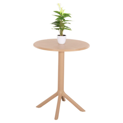 ΤΡΑΠΕΖΙ ΠΟΛΥΠΡΟΠΥΛΕΝΙΟΥ ΣΤΡΟΓΓΥΛΟ TERRIN HM6124.14 ΚΑΠΟΥΤΣΙΝΟ Φ61x77Υεκ. (x1)