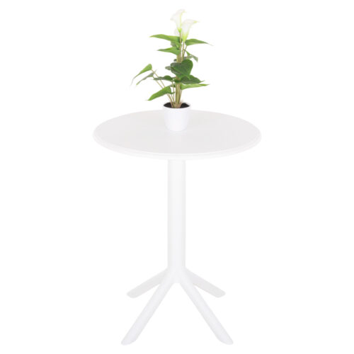 ΤΡΑΠΕΖΙ ΠΟΛΥΠΡΟΠΥΛΕΝΙΟΥ ΣΤΡΟΓΓΥΛΟ TERRIN HM6124.11 ΛΕΥΚΟ Φ61x77Υεκ. (x1)