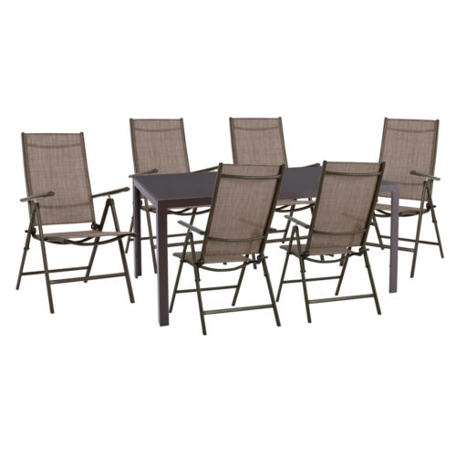 ΣΕΤ ΤΡΑΠΕΖΑΡΙΑΣ 7 ΤΜΧ ΤΡΑΠΕΖΙ ΚΑΦΕ 150X90 ΚΑΙ ΠΟΛΥΘΡΟΝΑ ΠΤΥΣ/ΝΗ ΚΑΦΕ HM11531.02 (x1)