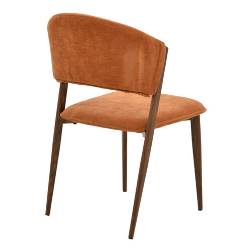 Καρέκλα Dolez pakoworld terracotta ύφασμα-πόδι καρυδί μέταλλο 49x58.5x82εκ (x4)