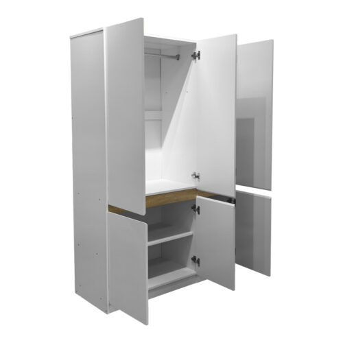 Ντουλάπα τρίφυλλη Merzia pakoworld  sonoma-λευκό 120x46.5x183εκ (x1)