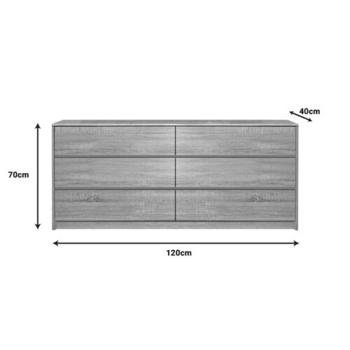 Συρταριέρα Kuanger pakoworld mdf σε φυσική απόχρωση 120x40x70εκ (x1)