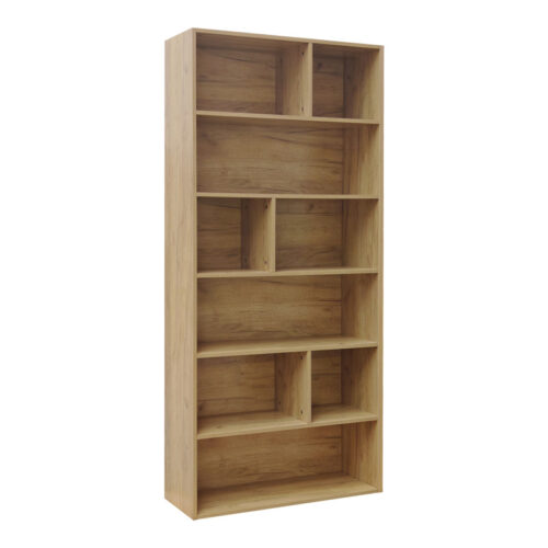 Βιβλιοθήκη Evergin pakoworld mdf σε oak απόχρωση 80x30x180εκ (x1)
