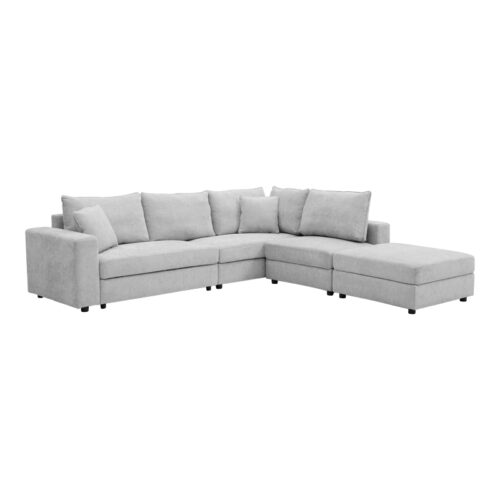Πολυμορφικός καναπές Navaro pakoworld ύφασμα γκρι 281x256x85εκ (x1)
