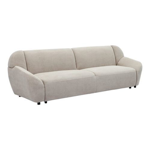 Καναπές τριθέσιος Echono pakoworld ύφασμα μπεζ 230x88x77εκ (x1)