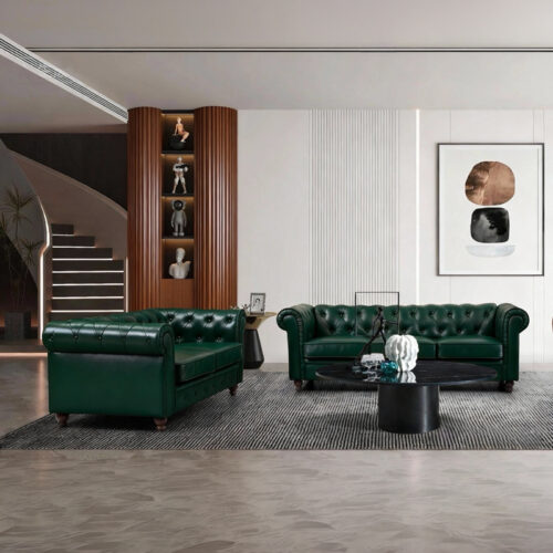Kαναπές διθέσιος τ. Chesterfield pakoworld pu κυπαρισσί 160x84x67εκ (x1)