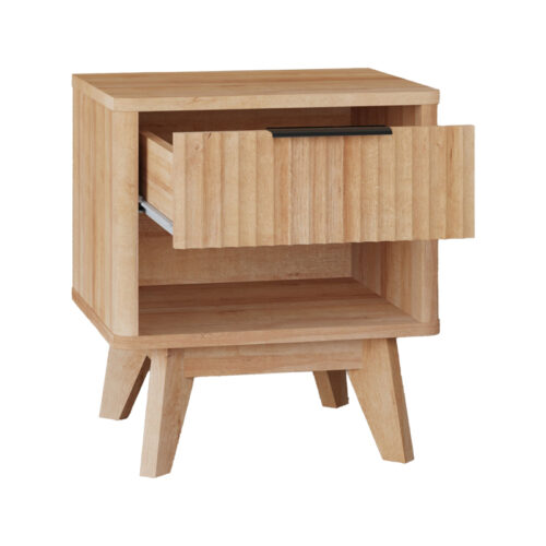 Κομοδίνο Hamea pakoworld mdf σε φυσική απόχρωση 45x39.5x50.2εκ (x1)