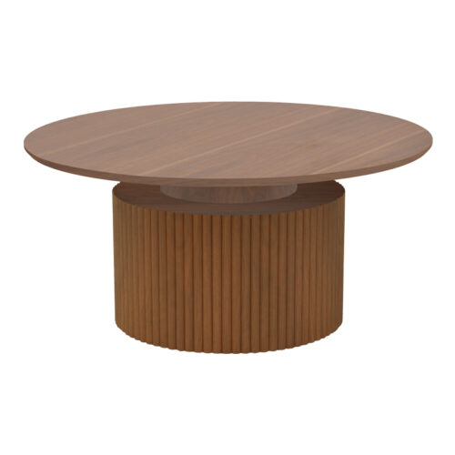 Τραπέζι σαλονιού Opols pakoworld mdf καρυδί Φ90x42εκ (x1)