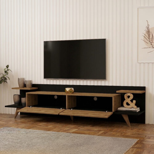 Έπιπλο τηλεόρασης Astry pakoworld oak με ανθρακί 180x36,8x45εκ (x1)