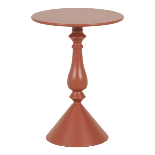 Βοηθητικό τραπέζι Lalou pakoworld μέταλλο σε απόχρωση terracotta Φ40x55εκ (x1)