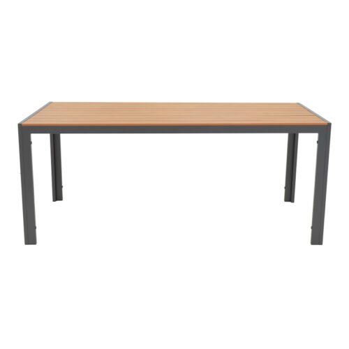 Τραπέζι Nares pakoworld αλουμίνιο ανθρακί-plywood φυσικό 180x90x72.5εκ (x1)