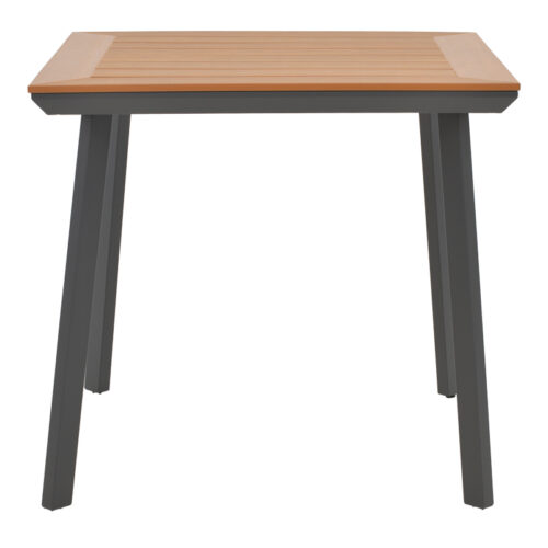 Τραπέζι Synergy pakoworld αλουμίνιο ανθρακί-plywood φυσικό 80x80x74εκ (x1)