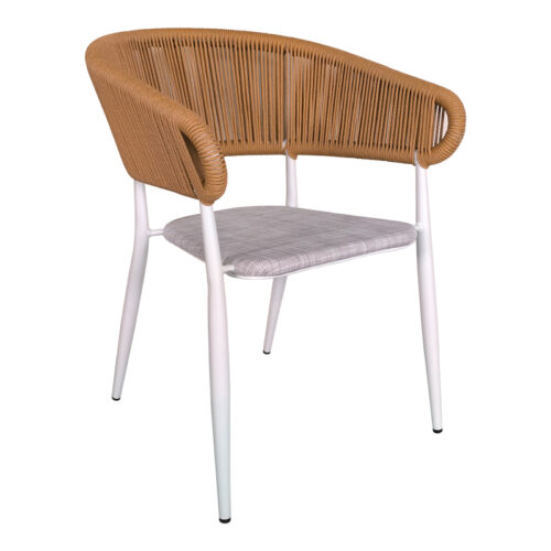 Τραπεζαρία Synergy-Raven σετ 3τεμ pakoworld λευκό αλουμίνιο και plywood σε φυσικό χρώμα 80x80x74εκ (x1)
