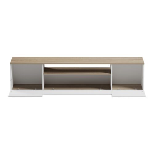 Έπιπλο τηλεόρασης Winey pakoworld σε sonoma-λευκή απόχρωση 180x44.5x44.5εκ (x1)