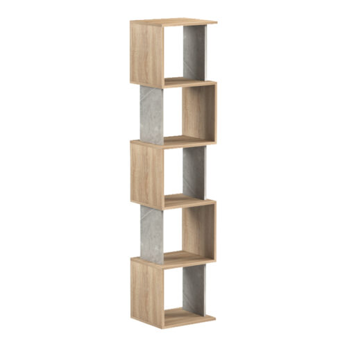 Βιβλιοθήκη Cubik pakoworld sonoma- γκρι μπεζ οψη μαρμάρου 35x30x161εκ (x1)