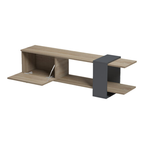Έπιπλο τηλεόρασης Standi pakoworld σε sonoma-ανθρακί 120x25x36.8εκ (x1)