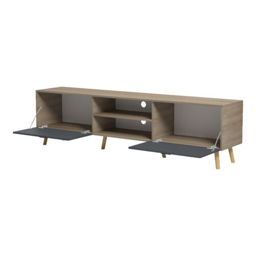 Έπιπλο τηλεόρασης Gorna pakoworld sonoma-ανθρακί 180x35x48.6εκ (x1)