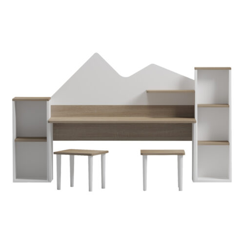Παιδικό γραφείο με σκαμπο Dualto pakoworld sonoma-λευκό 180x30x93.6εκ (x1)