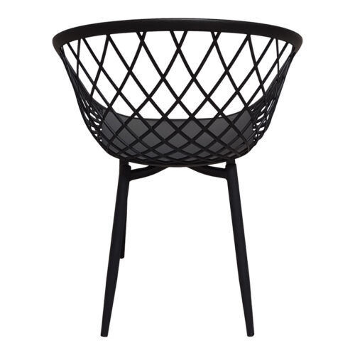 Πολυθρόνα Ezra pakoworld μαύρο pp-πόδι μαύρο μέταλλο 62.5x56x82εκ (x4)