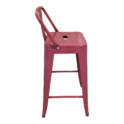 Σκαμπό μπαρ μεσαίου ύψους με πλάτη Utopia pakoworld terracotta 42x42x86εκ (x1)